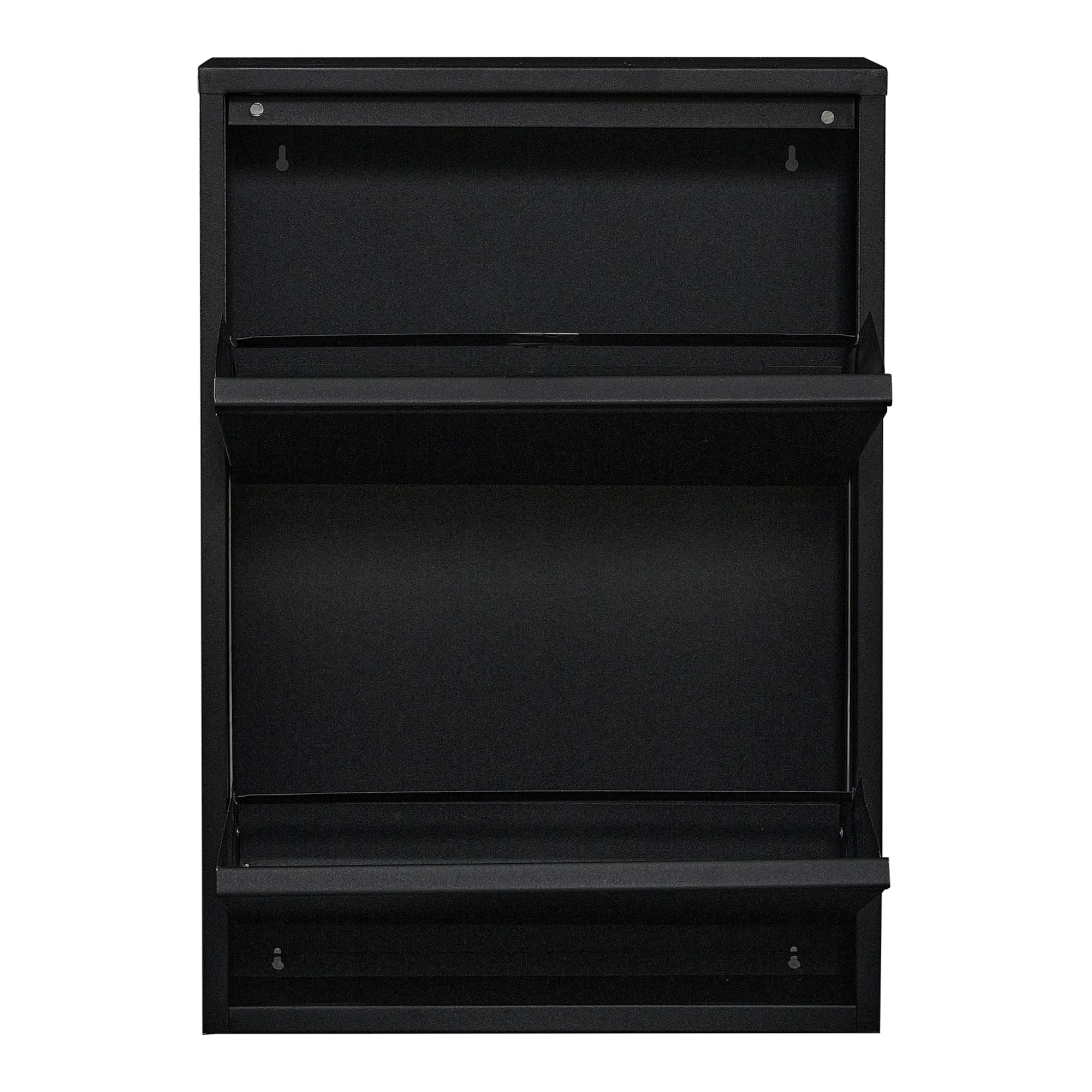 Scarpiera con 2 cassetti ribaltabili nera 03_0007636