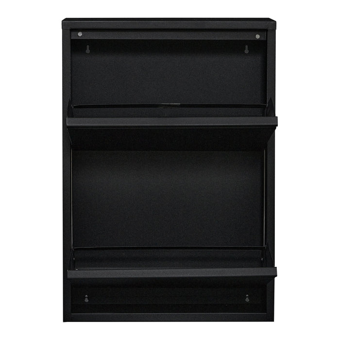 Scarpiera con 2 cassetti ribaltabili nera 03_0007636