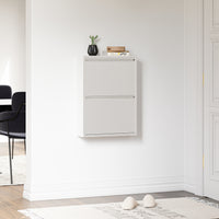 Scarpiera Sokndal con 2 Contenitori Ribaltabili Portascarpe in Metallo - Bianco [en.casa]