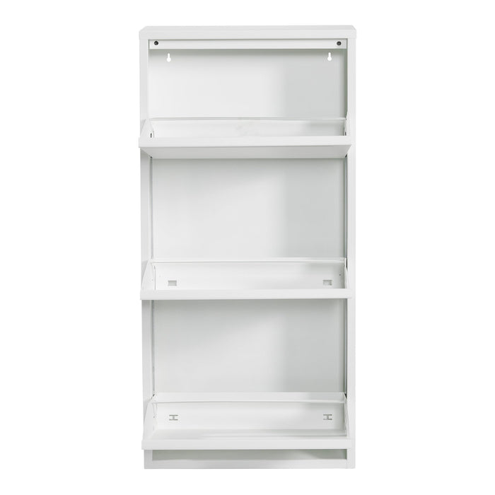 Scarpiera con 3 cassetti ribaltabili bianco 03_0007637