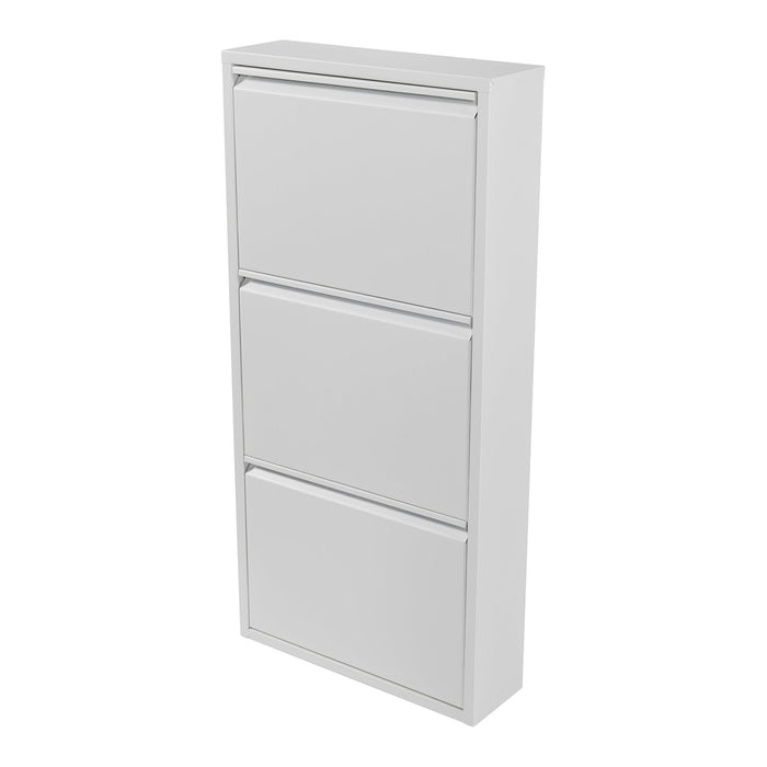 Scarpiera con 3 cassetti ribaltabili bianco 03_0007637