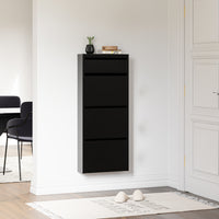 Scarpiera Sokndal con 3+1 Contenitori Ribaltabili Portascarpe in Metallo - Nero [en.casa]