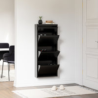 Scarpiera Sokndal con 3+1 Contenitori Ribaltabili Portascarpe in Metallo - Nero [en.casa]