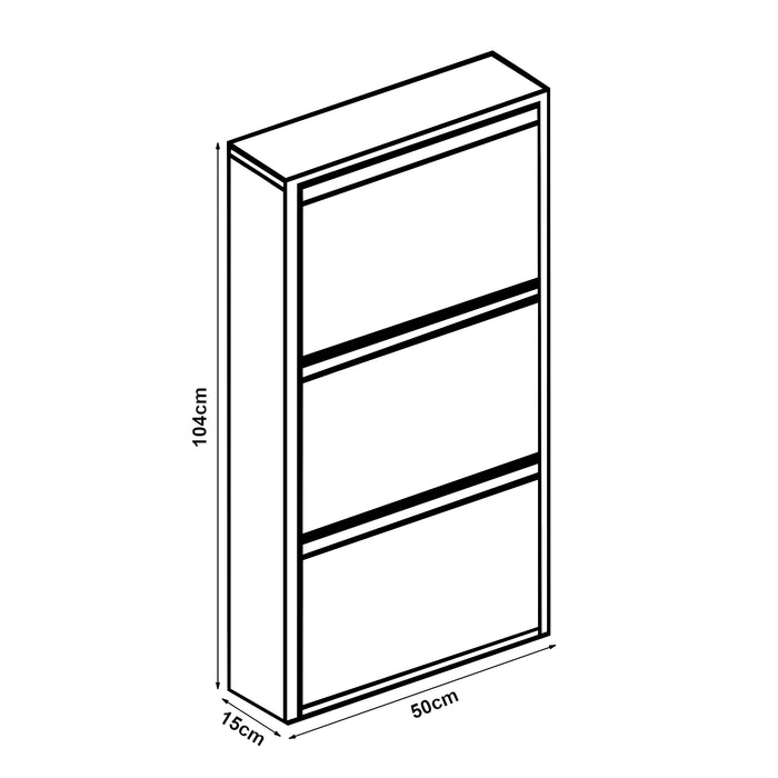 Scarpiera Sokndal con 3 Contenitori Ribaltabili Portascarpe in Metallo - Bianco Pepe [en.casa]