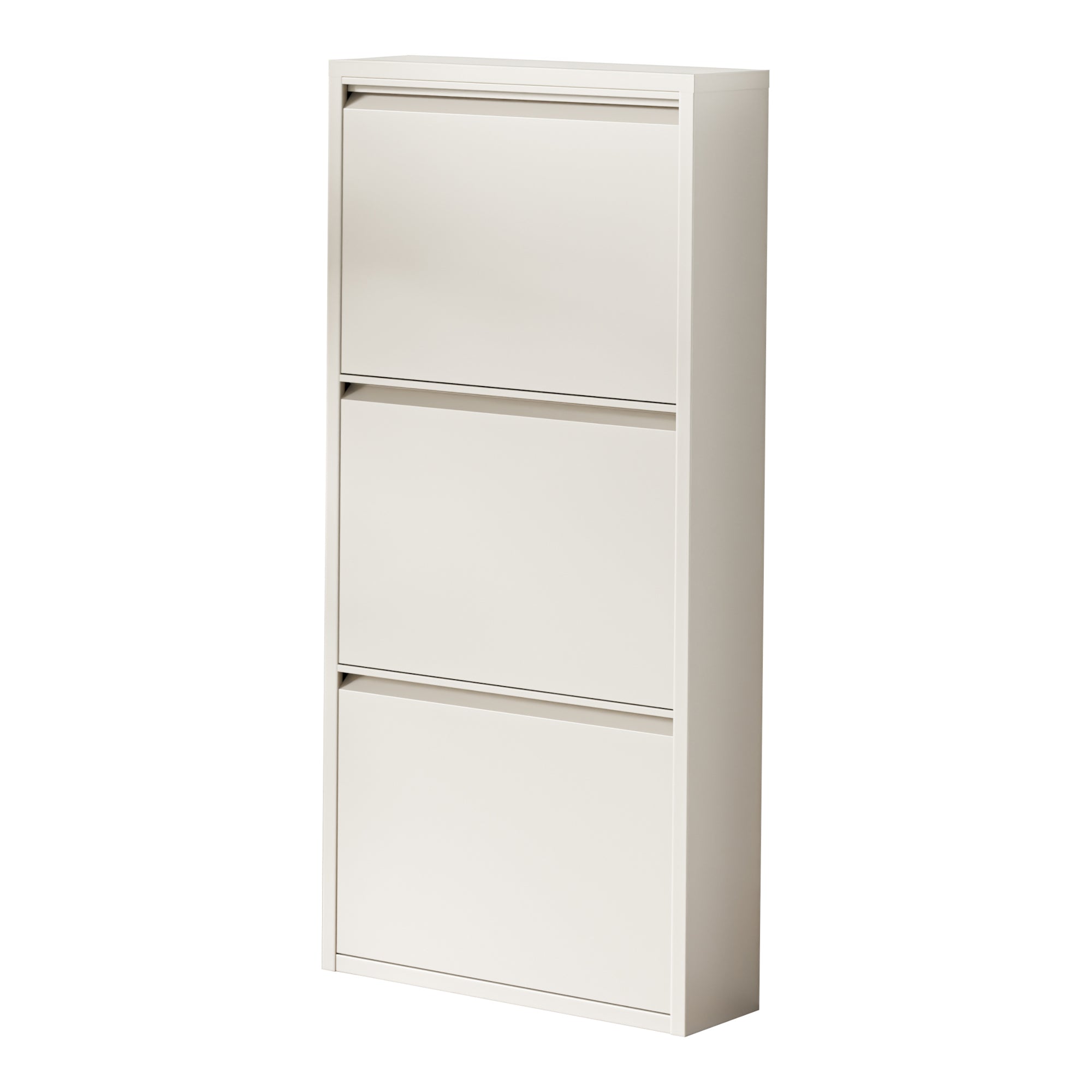 Scarpiera Sokndal con 3 Contenitori Ribaltabili Portascarpe in Metallo - Bianco Pepe [en.casa]