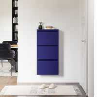 Scarpiera Sokndal con 3 Contenitori Ribaltabili Portascarpe in Metallo - Blu Notte [en.casa]