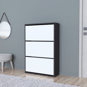 Scarpiera Salvaspazio Slim con 3 Contenitori Ribaltabili Portascarpe Stretto da Ingresso Capienza 18 Paia 110 x 73,5 x