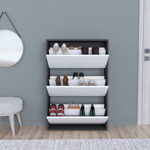 Scarpiera Salvaspazio Slim con 3 Contenitori Ribaltabili Portascarpe Stretto da Ingresso Capienza 18 Paia 110 x 73,5 x