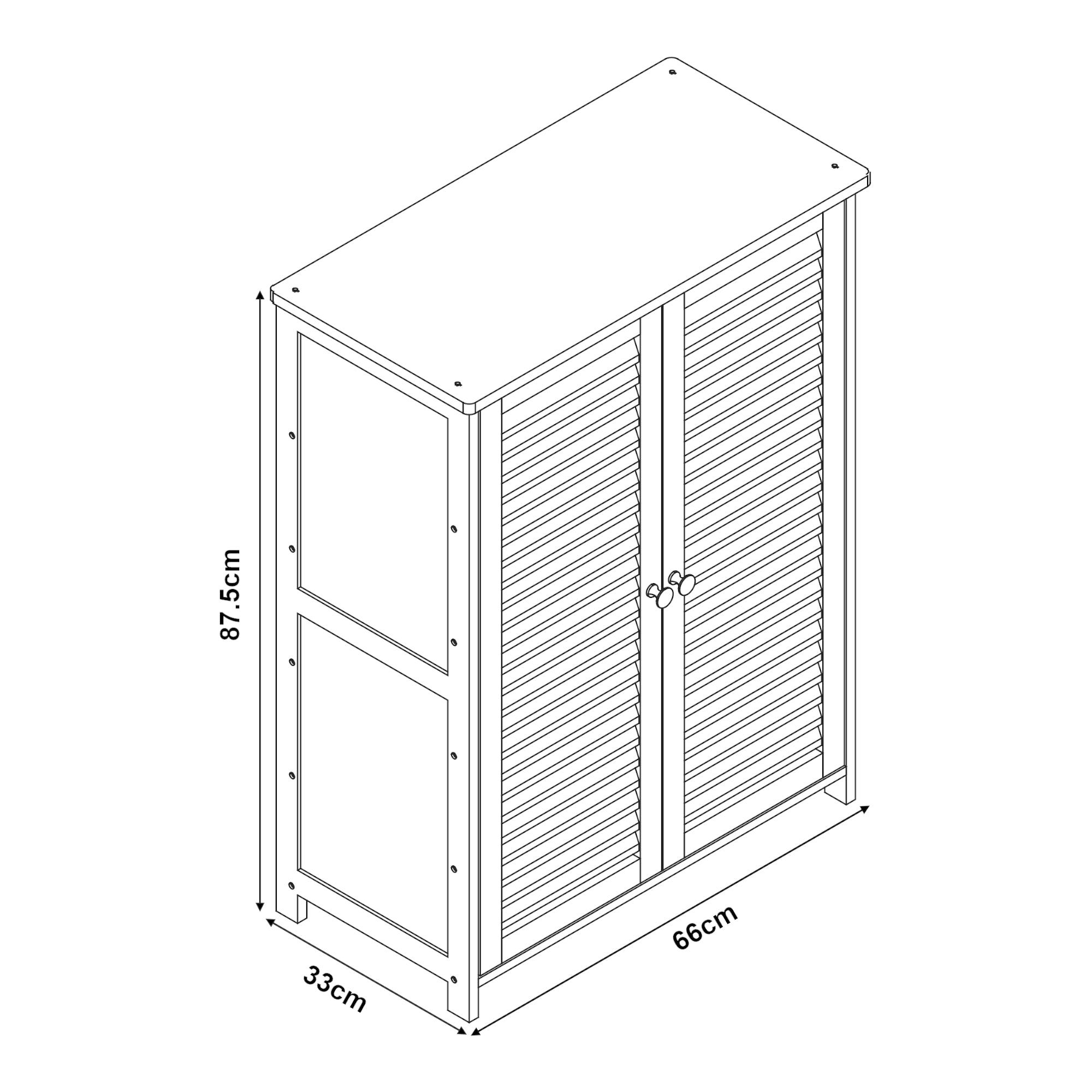 Armadietto Scarpiera Klamp 87,5 x 66 x 33 cm Bambù Naturale [en.casa]