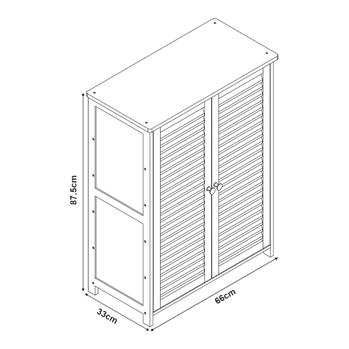 Armadietto Scarpiera Klamp 87,5 x 66 x 33 cm Bambù Naturale [en.casa]