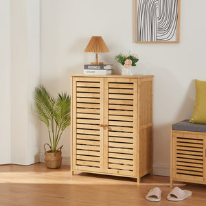 Armadietto Scarpiera Klamp 87,5 x 66 x 33 cm Bambù Naturale [en.casa]