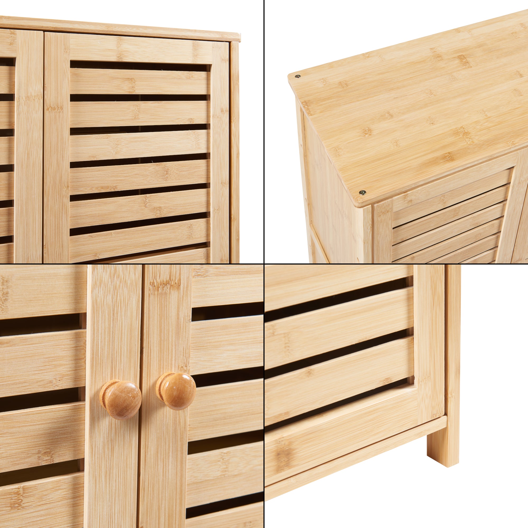 Armadietto Scarpiera Klamp 87,5 x 66 x 33 cm Bambù Naturale [en.casa]