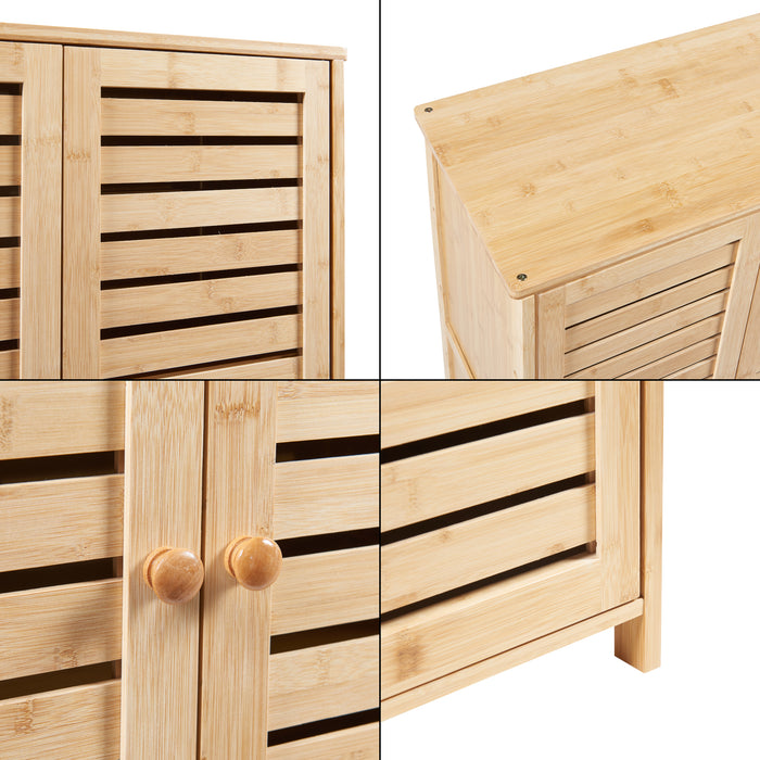 Armadietto Scarpiera Klamp 87,5 x 66 x 33 cm Bambù Naturale [en.casa]