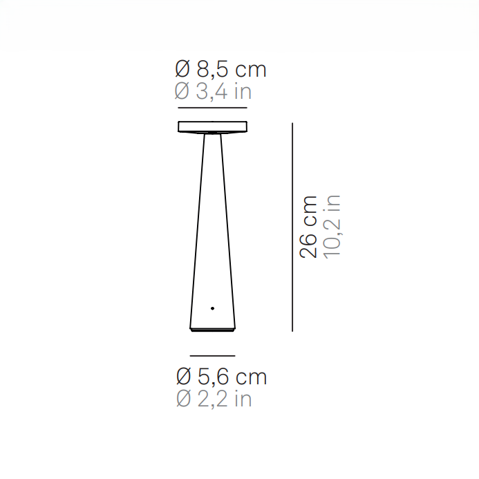Zafferano Lampada da Tavolo Ricaricabile Angelina - Senza Fili, Testa Orientabile, Controllo Touch, Design Moderno per Interni - Colore Grigio chiaro