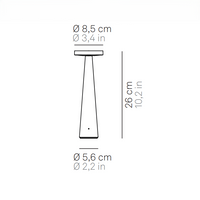 Zafferano Lampada da Tavolo Ricaricabile Angelina - Senza Fili, Testa Orientabile, Controllo Touch, Design Moderno per Interni - Colore Grigio chiaro