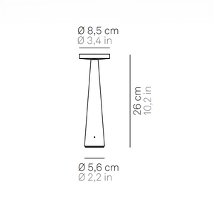 Zafferano Lampada da Tavolo Ricaricabile Angelina - Senza Fili, Testa Orientabile, Controllo Touch, Design Moderno per Interni - Colore Grigio chiaro