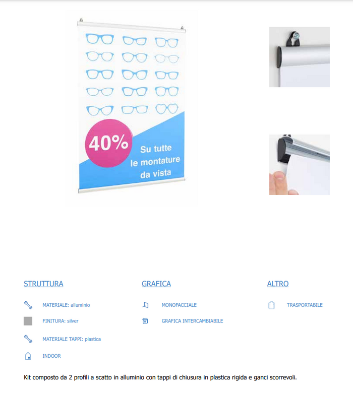 Poster frames profili porta poster snap online 50 cm