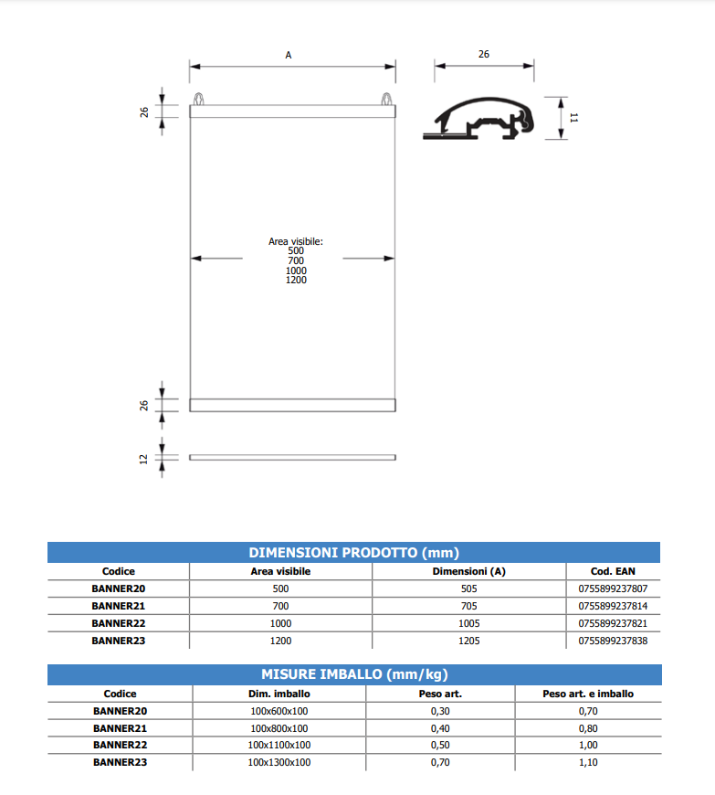 Poster frames profili porta poster snap online 50 cm