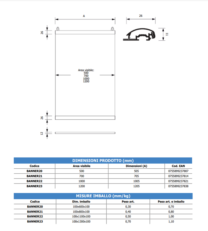 Poster frames profili porta poster snap online 50 cm