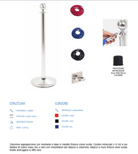 Cordone intrecciato 2mt con moschettoni silver Blu