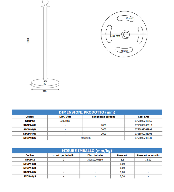 Cordone intrecciato 2mt con moschettoni silver Blu