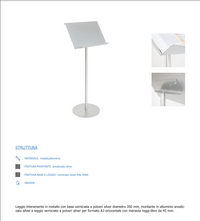 Leggio in metallo con portalibro A3