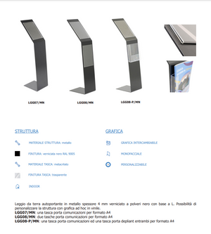 Leggio in metallo verniciato nero