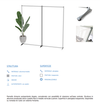 Pannello divisorio doppio in plexiglass per Aziende Uffici Studi Medici