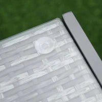 Tavolino da Caffè da Giardino Piano in Vetro Temperato in Rattan Alluminio 50 x 49,5 x 50 cm