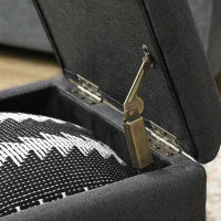 Pouf Contenitore Imbottito in Tessuto Teddy Morbido per Salotto e Camera, 39x39x39cm, Grigio