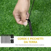 Albero di Natale Gonfiabile 180cm con Babbo Natale, Cagnolino e Luci LED, Decorazione Natalizia da Esterno