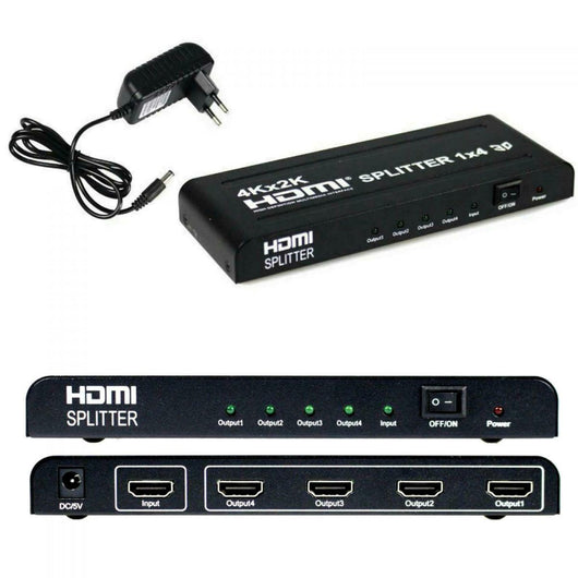 Sdoppiatore Splitter 1X 4 1.4 1080P 3D Porte HDMI