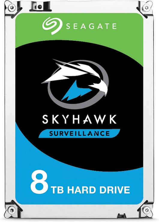 Seagate Technology - ST8000VX004 Skyhawk ST8000VX004 8 TB Hard Drive - 3.5 Internal - SATA (SATA/600) - Video Surveillance System, Network Video Recorder Device Supported - 256 MB Buffer