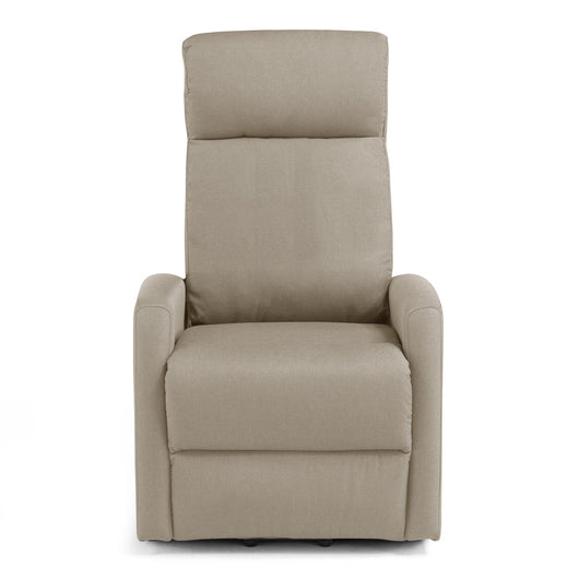 Poltrona relax manuale Seattle per anziani con poggiapiedi, sistema reclinazione, dimensioni contenute ideale per piccoli spazi, rivestimento in tessuto antimacchia idrorepellente, colore Corda