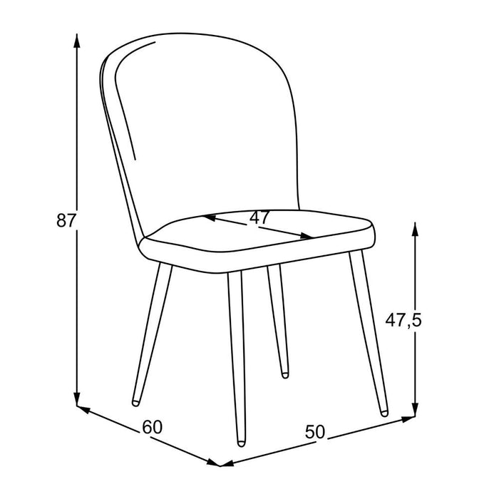 Sedia Barka in tessuto Anka 04 colore grigio chiaro con piedi neri