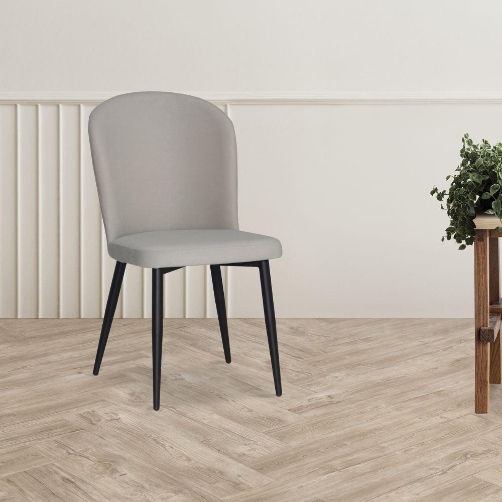 Sedia Barka in tessuto Anka 04 colore grigio chiaro con piedi neri