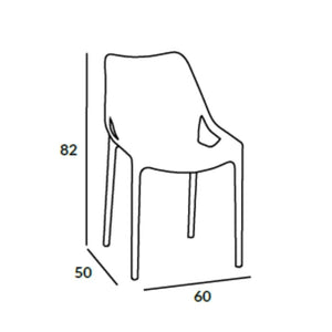 Sedia Bilros polipropilene grigio