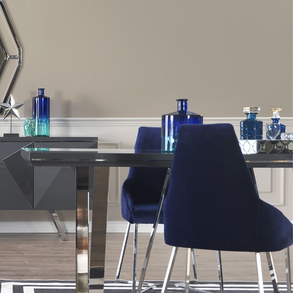 Sedia Enzio tessuto blu parliament