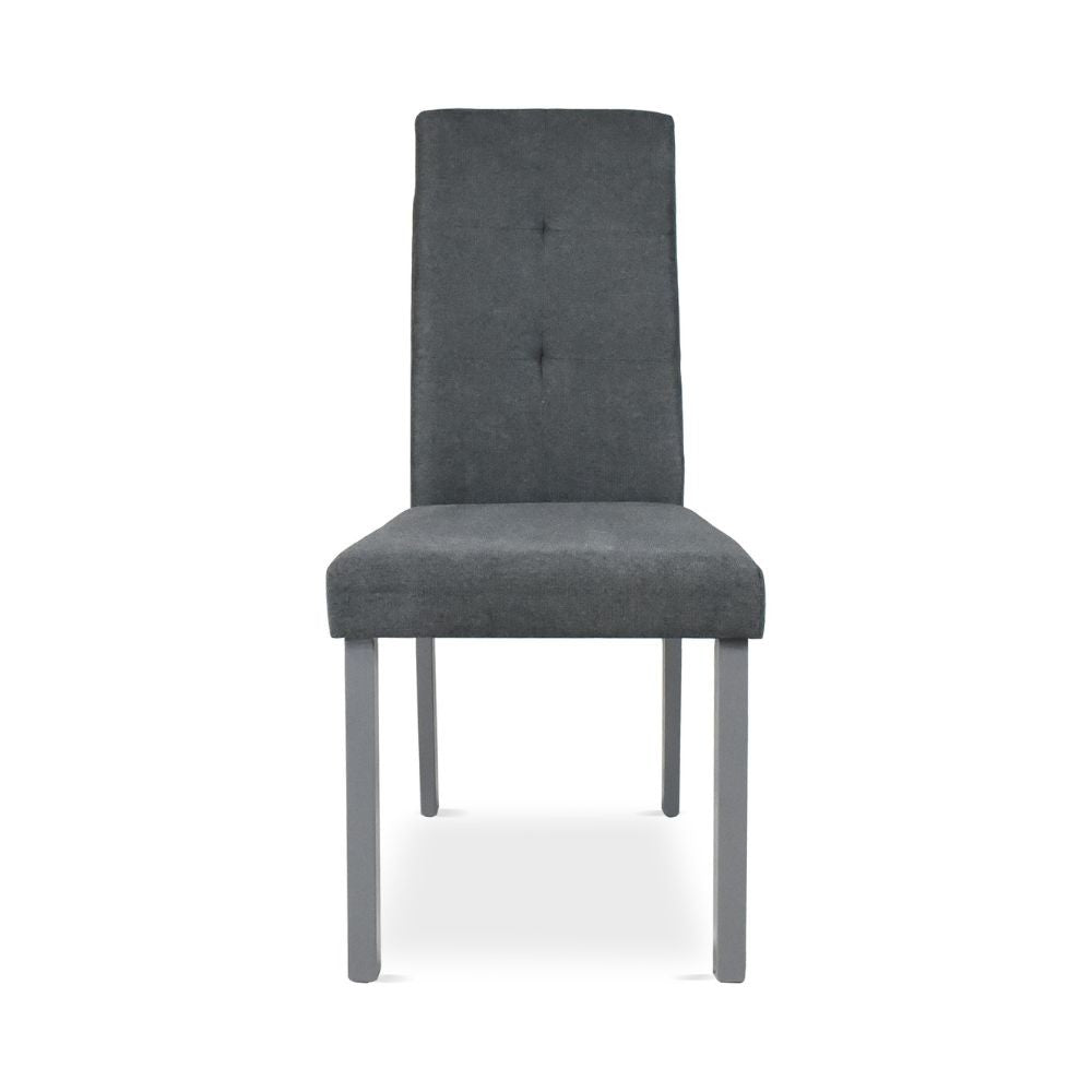 Sedia Eric in legno colore grigio con seduta in tessuto grigio