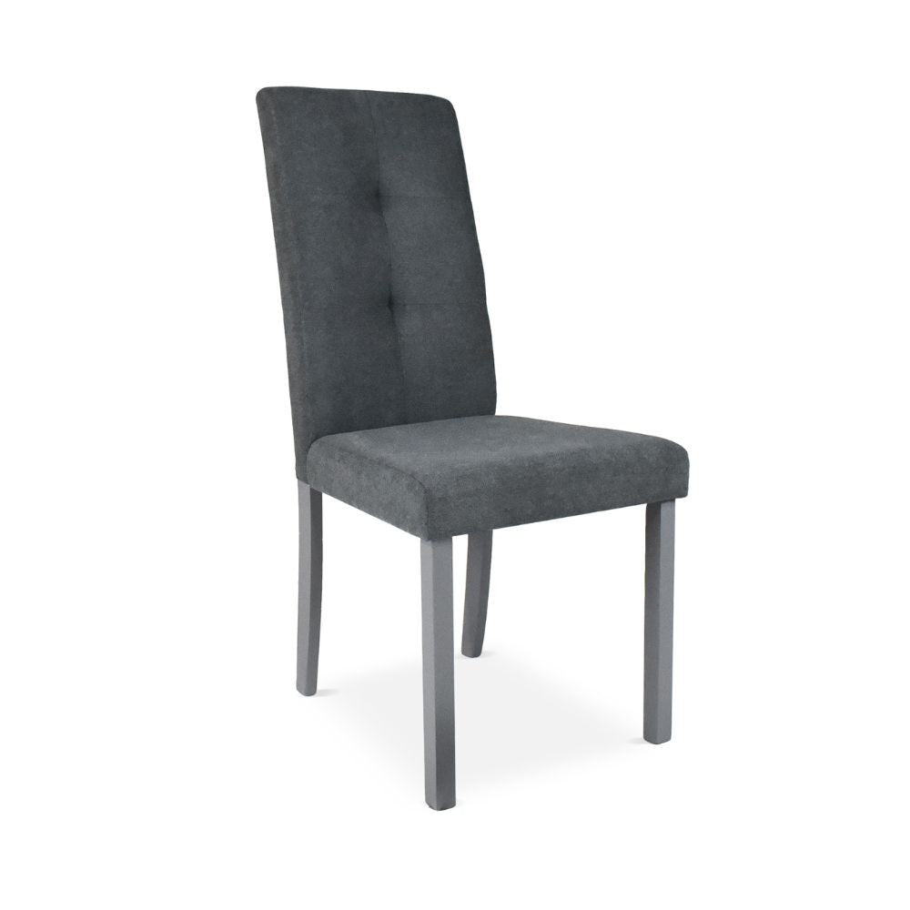 Sedia Eric in legno colore grigio con seduta in tessuto grigio
