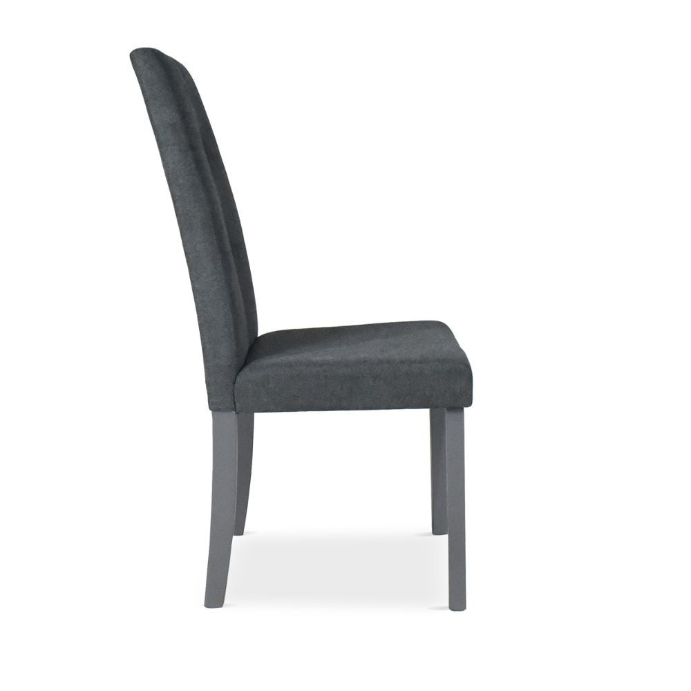 Sedia Eric in legno colore grigio con seduta in tessuto grigio