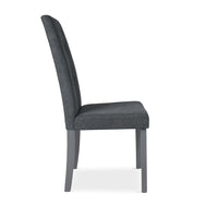 Sedia Eric in legno colore grigio con seduta in tessuto grigio