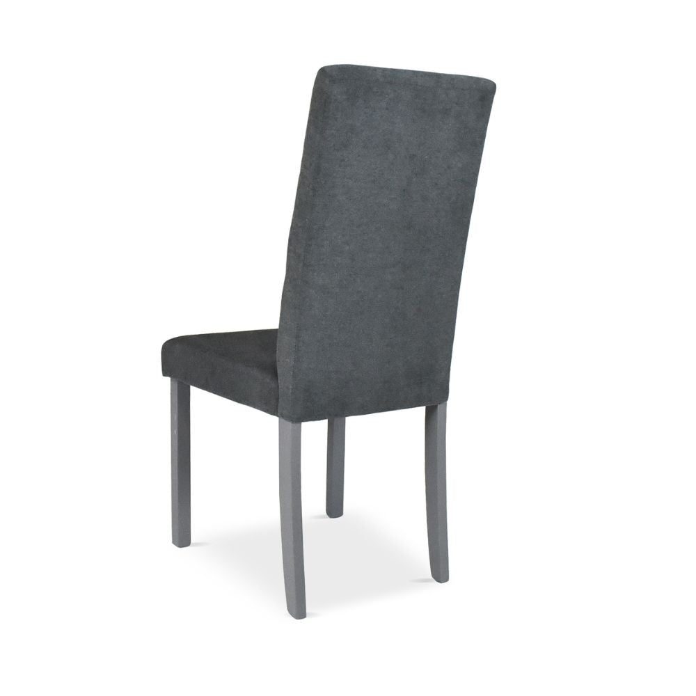 Sedia Eric in legno colore grigio con seduta in tessuto grigio