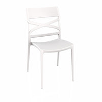 Sedia Flow in polipropilene rinforzata con fibra di vetro colore bianco