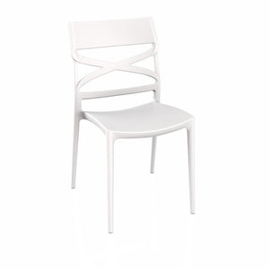 Sedia Flow in polipropilene rinforzata con fibra di vetro colore bianco