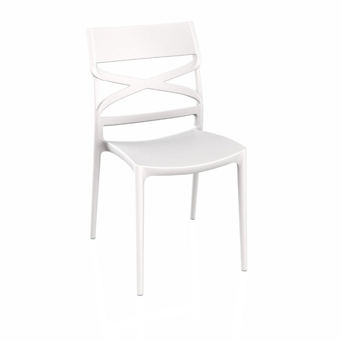 Sedia Flow in polipropilene rinforzata con fibra di vetro colore bianco