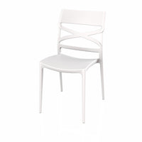 Sedia Flow in polipropilene rinforzata con fibra di vetro colore bianco