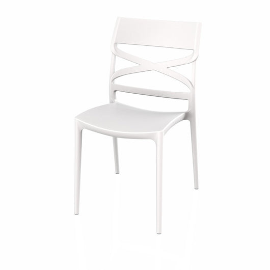 Sedia Flow in polipropilene rinforzata con fibra di vetro colore bianco