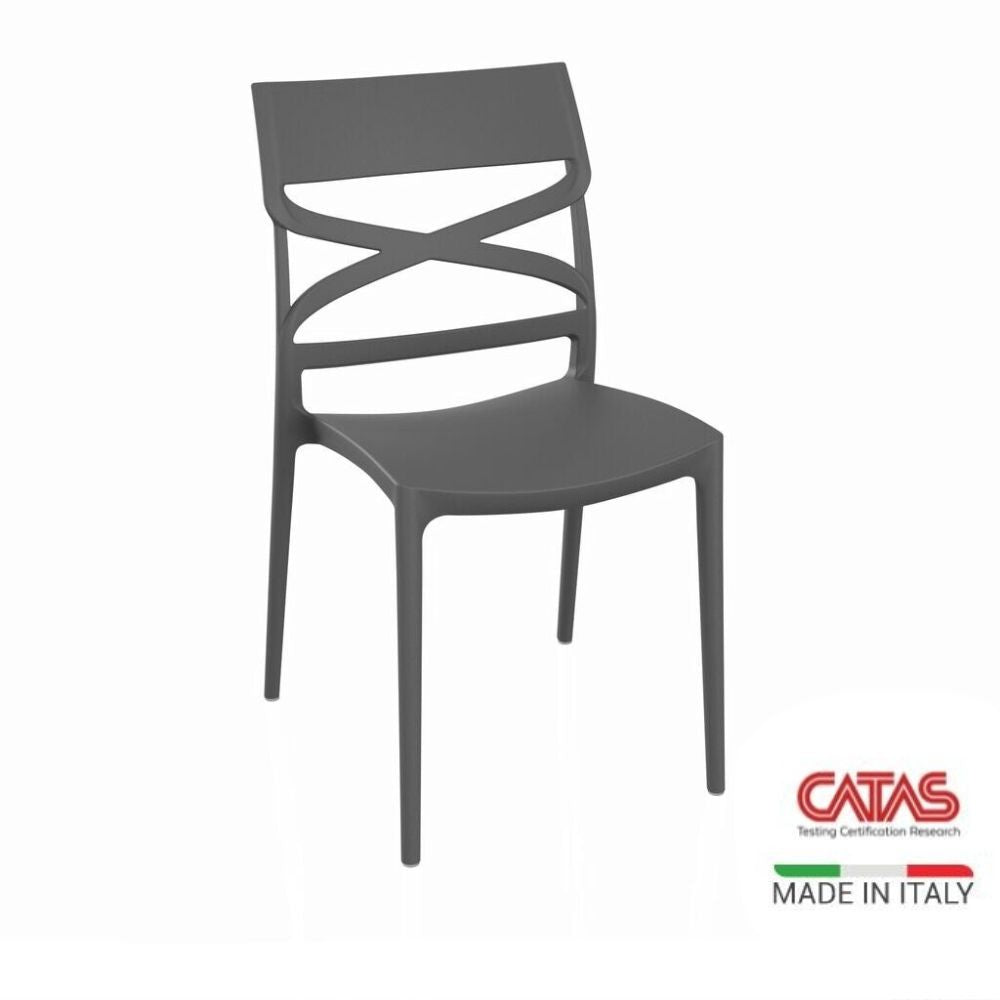 Sedia Flow in polipropilene rinforzata con fibra di vetro colore bianco