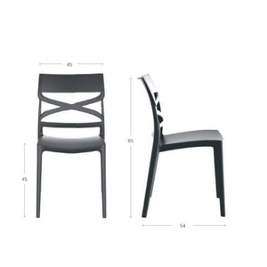 Sedia Flow in polipropilene rinforzata con fibra di vetro colore bianco